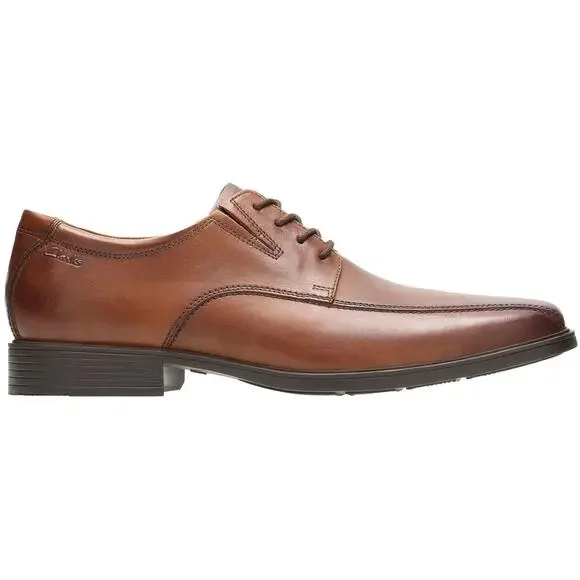 NWT Clarks Men's Tilden Walk Oxford, Dark Tan Leather, 9 W US